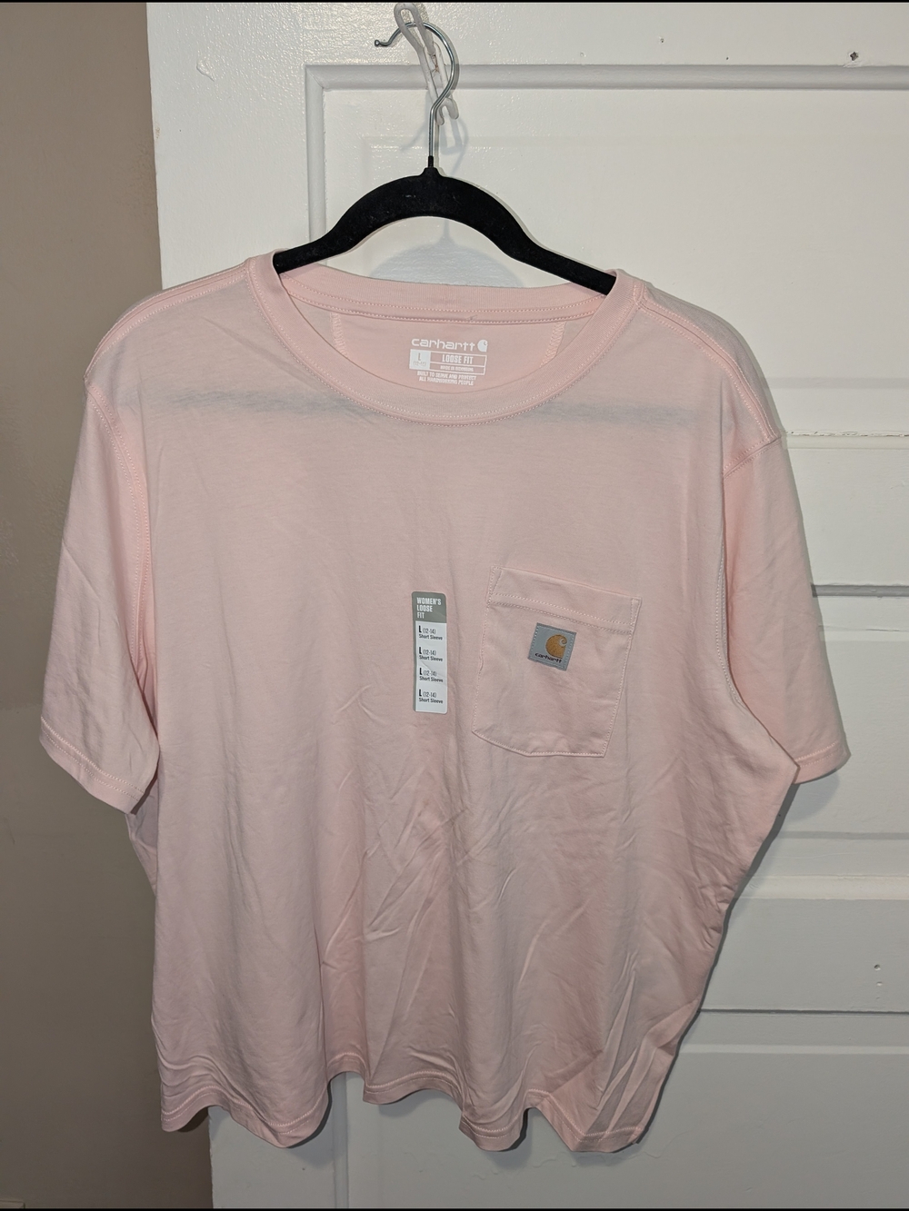 Carhartt Loose Fit Short-Sleeve Pocket Tee in Light Pink